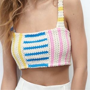 Zara Crocket Crop Knit Top